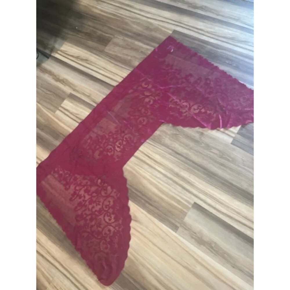 Burgundy lace valance